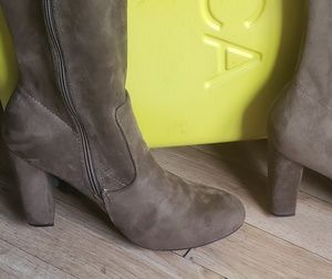 Olive knee high boots